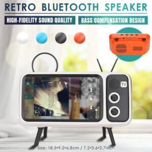 Retro TV Mini Bluetooth Speaker With Phone Holder